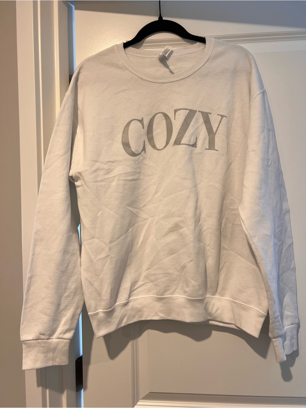 COZY White Crewneck Sweatshirt